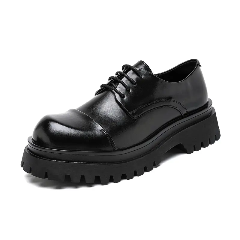 mens fashion business wedding dress platform shoes lace-up oxfords derby shoe black brown sneakers youth gentleman footwear mans