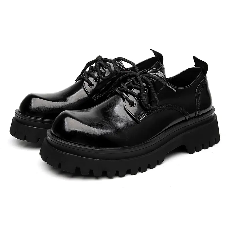 men's casual business office formal dress shoes black tide original leather derby shoe platform sneakers gentleman footwear mans