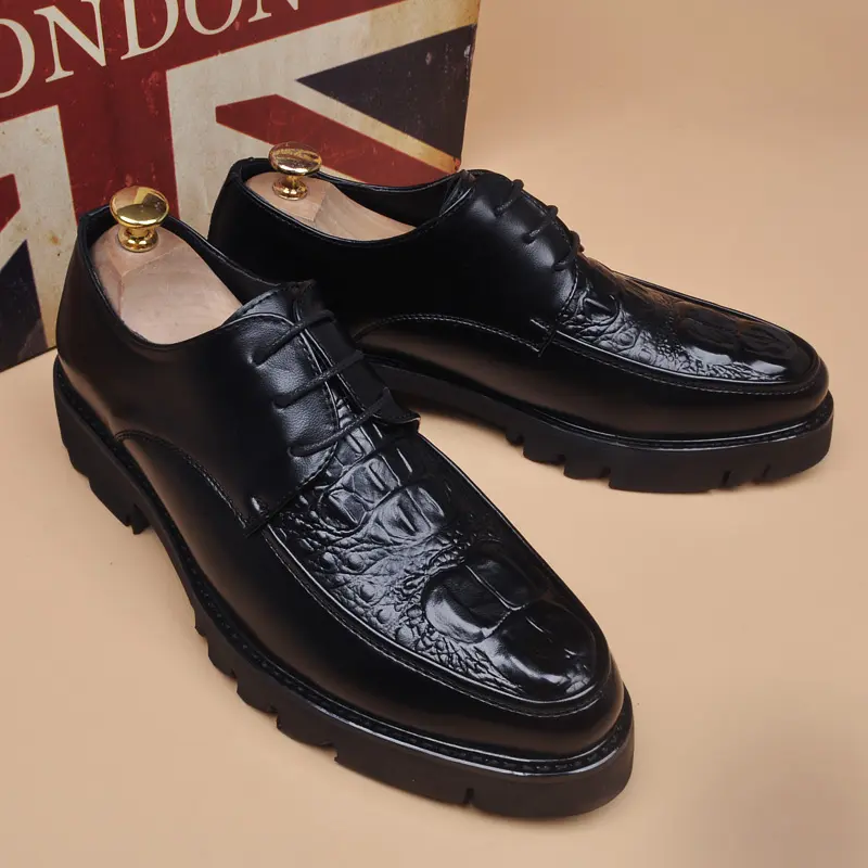 men luxury fashion business wedding dress original leather shoes lace-up derby shoe trendy platform sneakers designer footwear