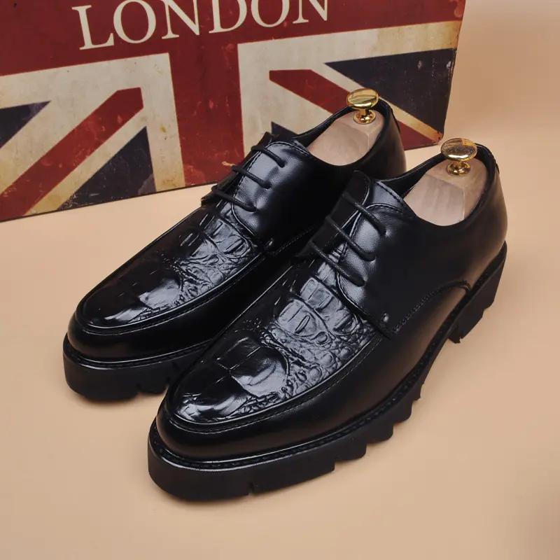 men luxury fashion business wedding dress original leather shoes lace-up derby shoe trendy platform sneakers designer footwear
