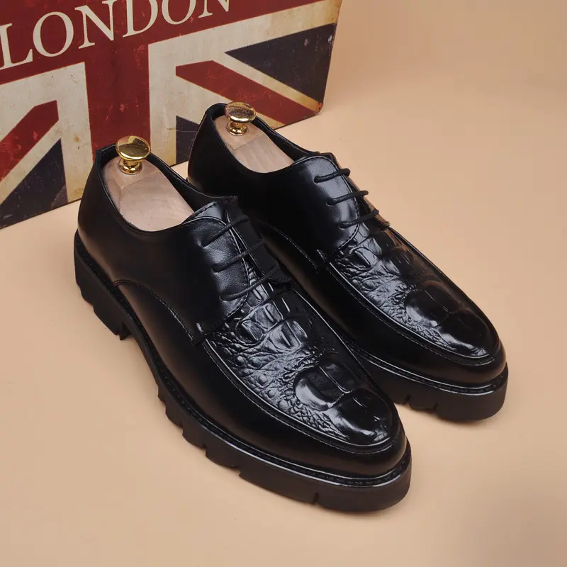 men luxury fashion business wedding dress original leather shoes lace-up derby shoe trendy platform sneakers designer footwear