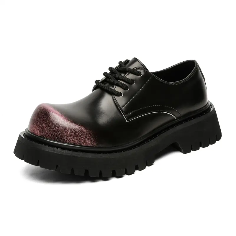 big size men's fashion genuine leather shoes lace-up platform derby shoe hip hop punk big toe cowboy designer sneakers footwear