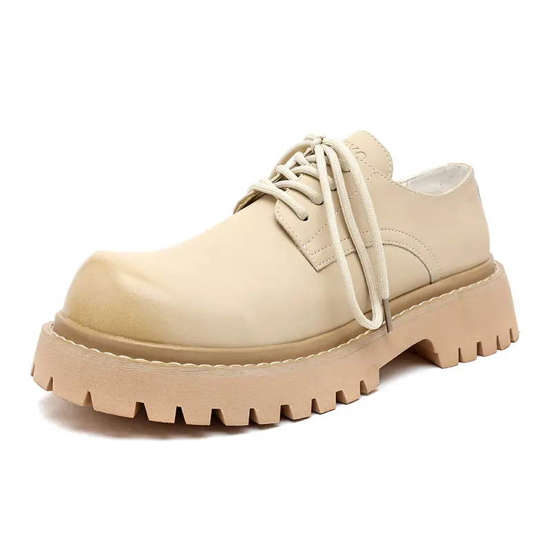 men fashion wedding party dress platform shoes lace-up derby shoe black white original leather sneakers gentleman footwear male
