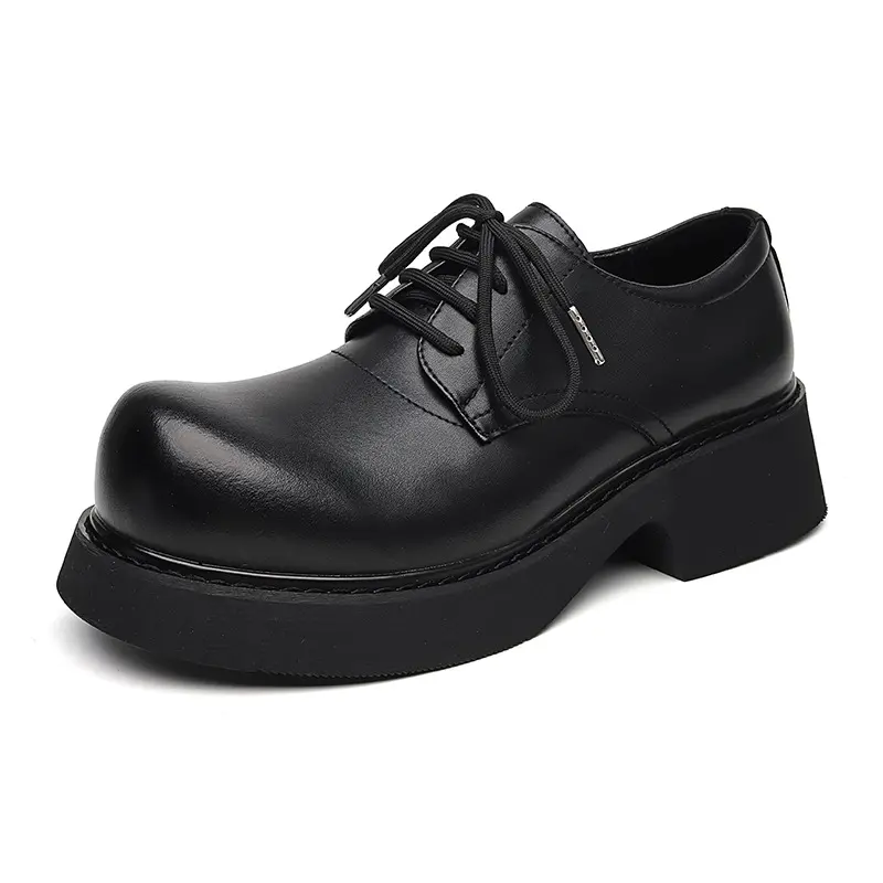 men's casual wedding party dress original leather shoes black stylish big toe platform shoe brand designer sneakers man footwear