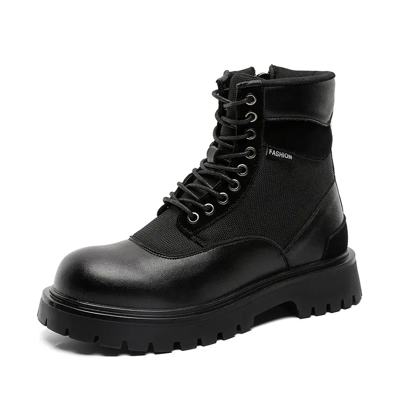 England style mens casual party banquet platform boots breathable canvas shoes cowboy chunky boot handsome motorcycle botas male