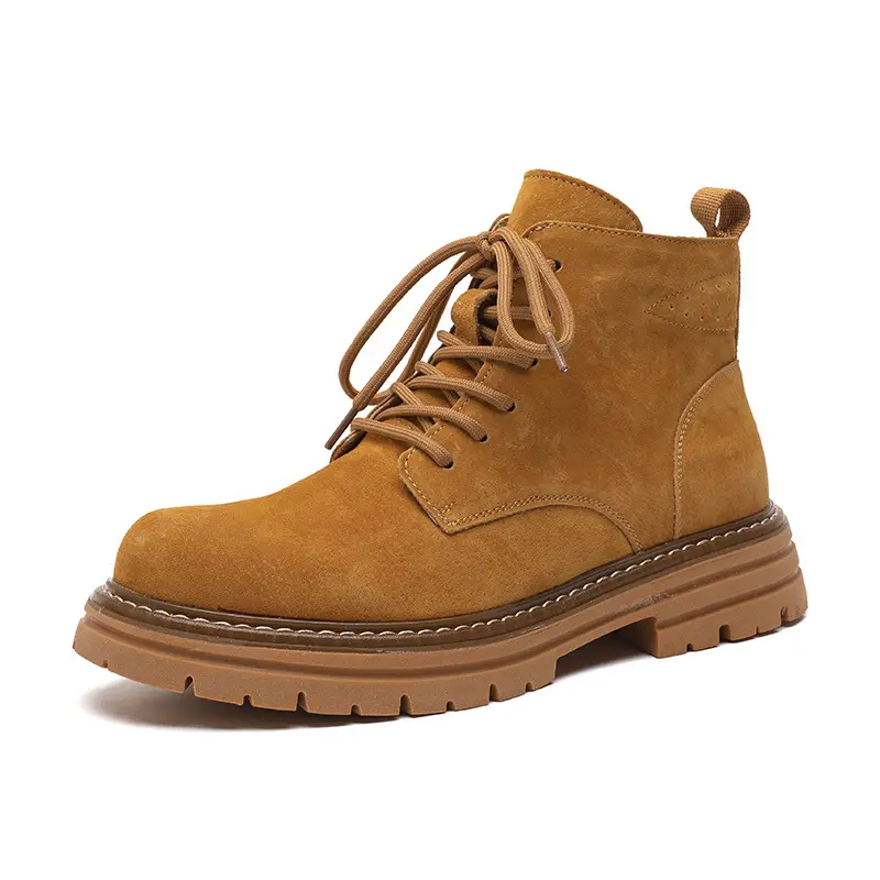 mens casual party prom dress platform boots lace-up cow suede leather shoes cowboy autumn winter boot cool orange ankle botas