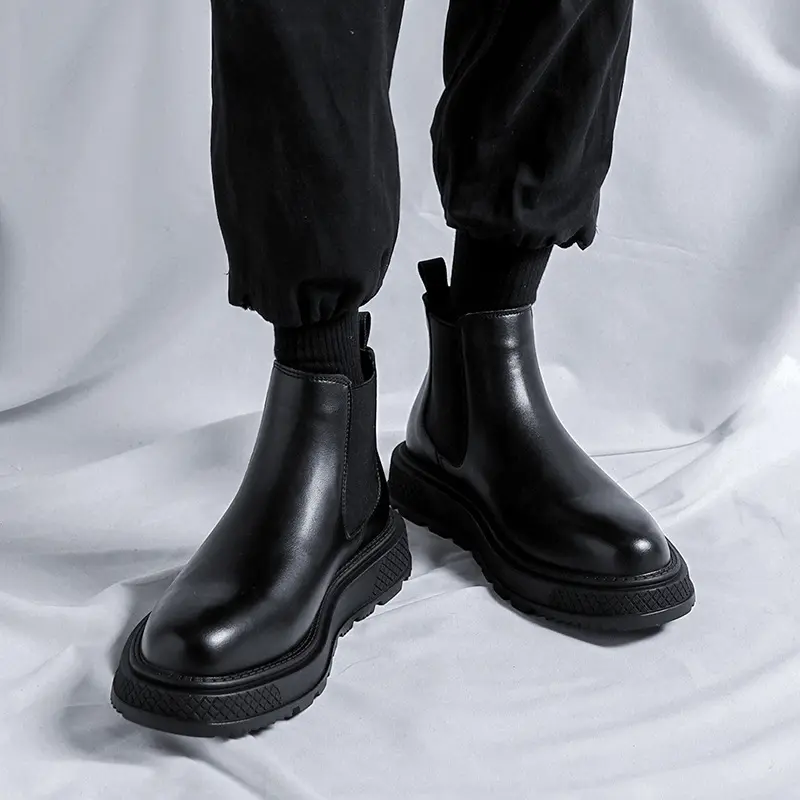 italian brand designer men chelsea boots luxury fashion platform shoes party prom dress cowboy genuine leather boot ankle botas