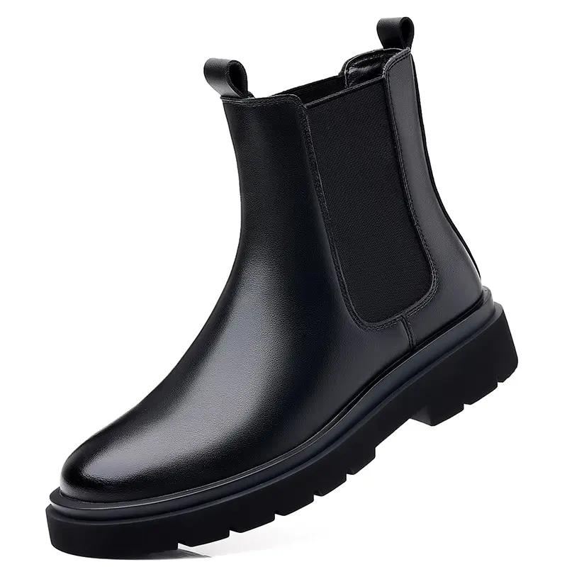men's luxury fashion chelsea boots party nightclub dress natural leather shoes high top cowboy boot spring autumn platform botas