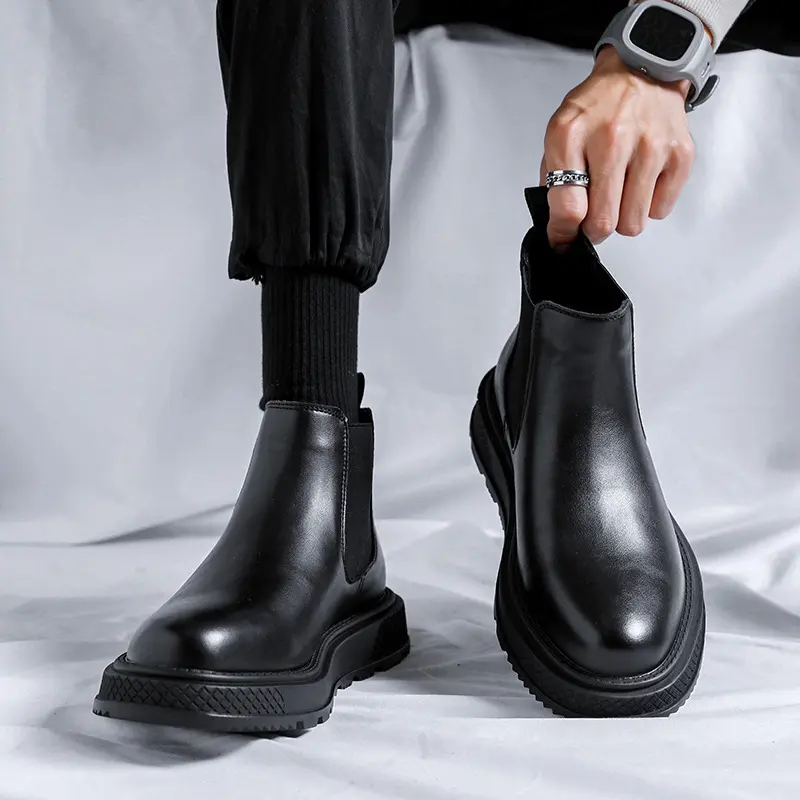 italian brand designer men chelsea boots luxury fashion platform shoes party prom dress cowboy genuine leather boot ankle botas