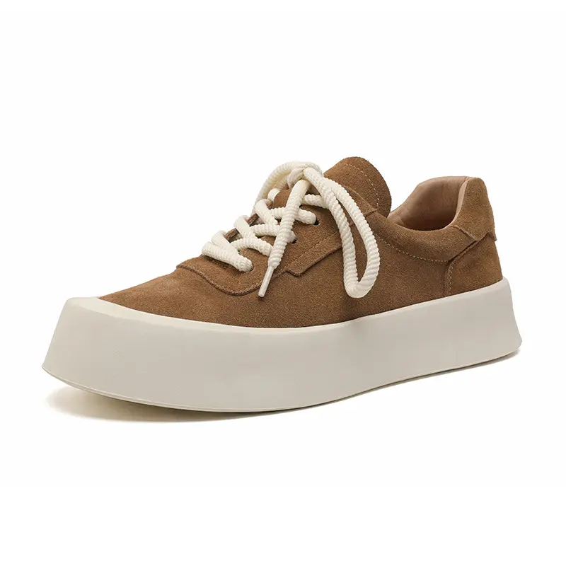 British style mens casual desert shoes lace-up cow suede leather oxfords shoe cowboy flats platform sneakers street footwear man