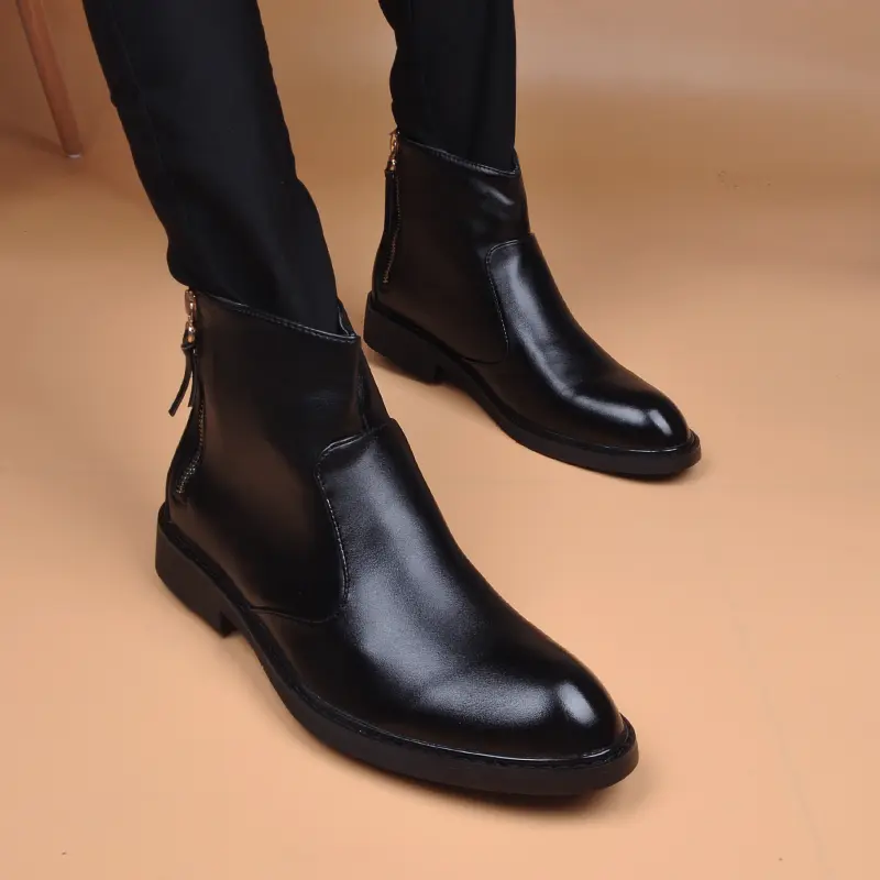 England style mens fashion chelsea boots brand designer shoes cowboy original leather boot spring autumn ankle botas masculinas