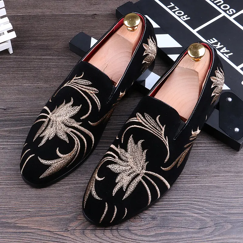 men fashion party banquet dress soft leather shoes slip on smoking slippers breathable summer lazy shoe trend loafers chaussure