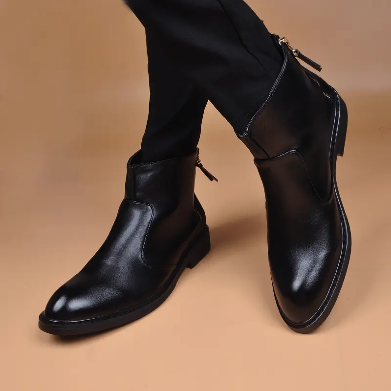 England style mens fashion chelsea boots brand designer shoes cowboy original leather boot spring autumn ankle botas masculinas