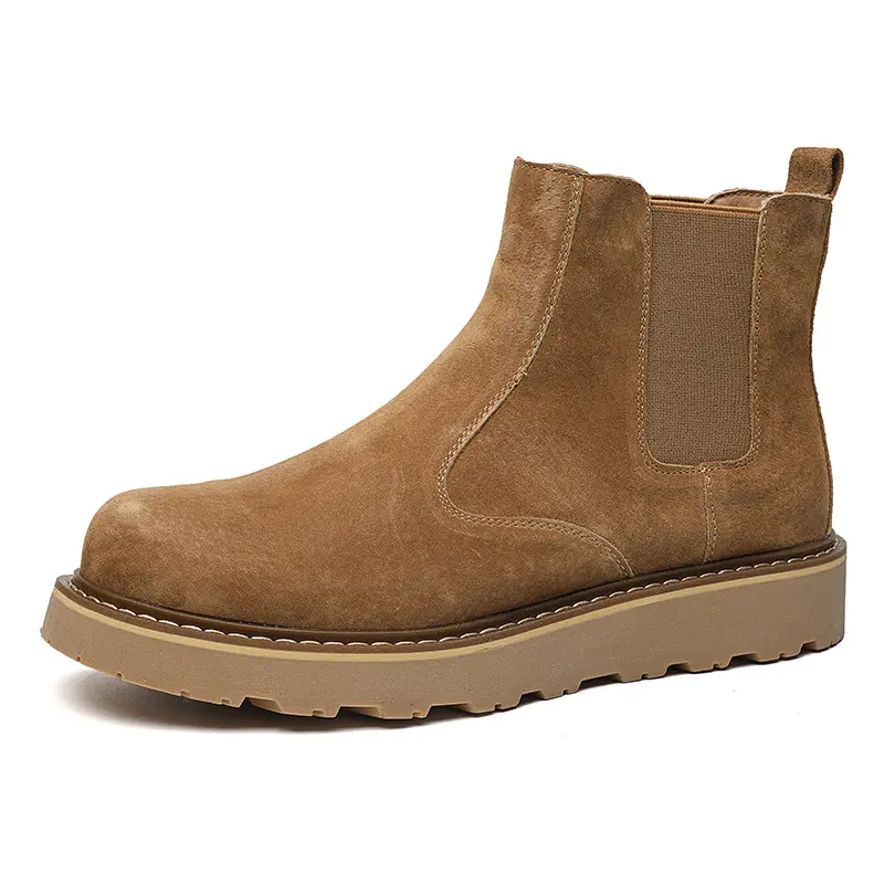 men's casual chelsea boots original leather shoes outdoors cowboy tooling work boot spring autumn handsome platform ankle botas