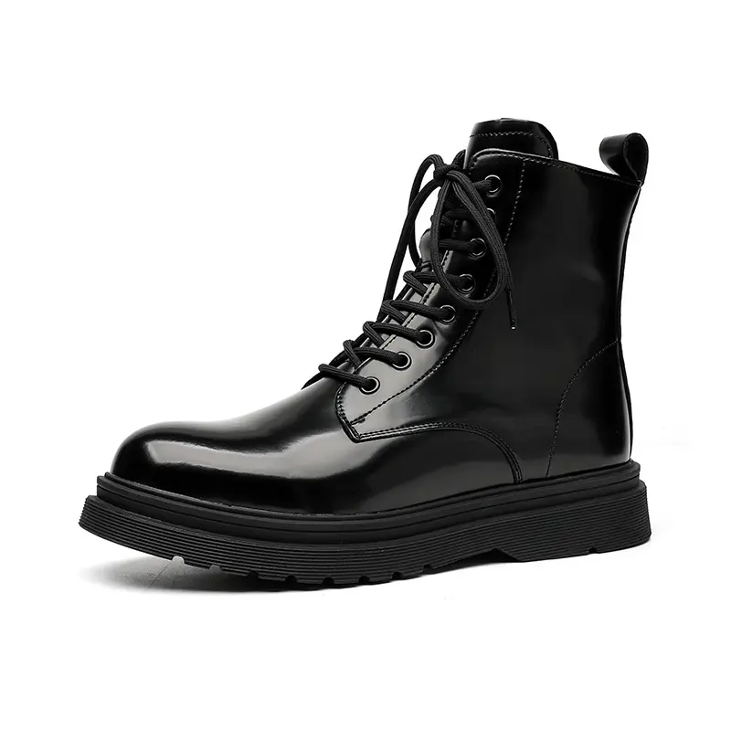 men fashion platform boots black stylish original leather shoes cowboy ankle boot party prom dress cycling motorcycle botas mans