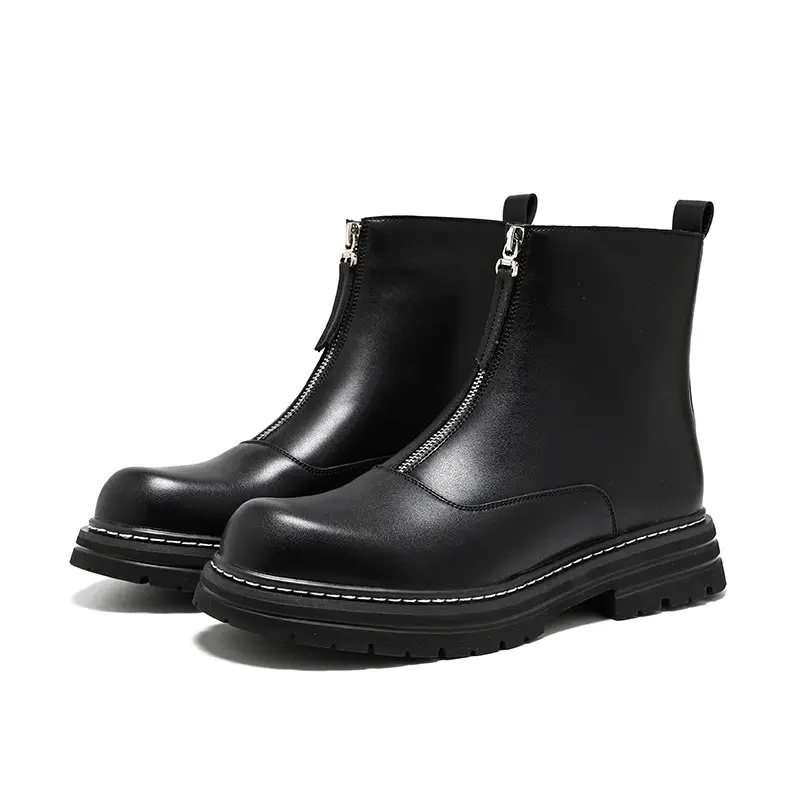 brand designer men's boots fashion trend genuine leather shoes party nightclub dresses cowboy chelsea boot platform ankle botas
