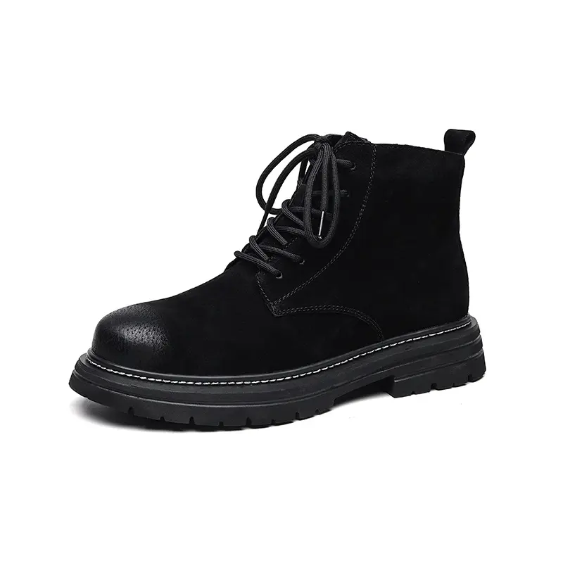 large size men casual desert boots pig leather shoes outdoors cowboy autumn winter boot handsome platform ankle botas masculinas