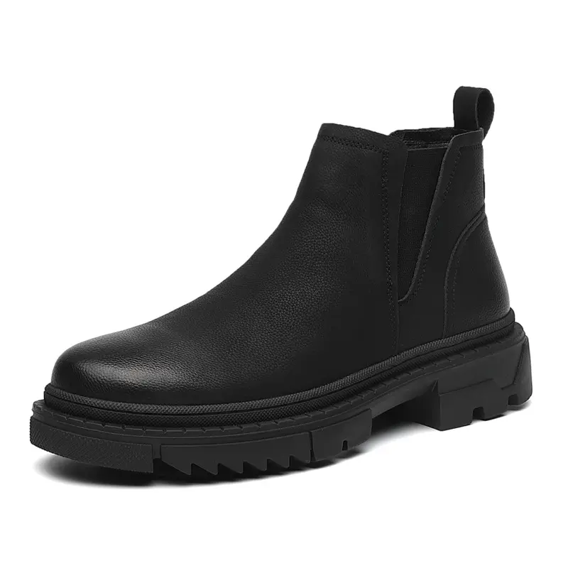 England style men's leisure chelsea boots brand designer shoes black trend original leather boot cowboy platform ankle botas man