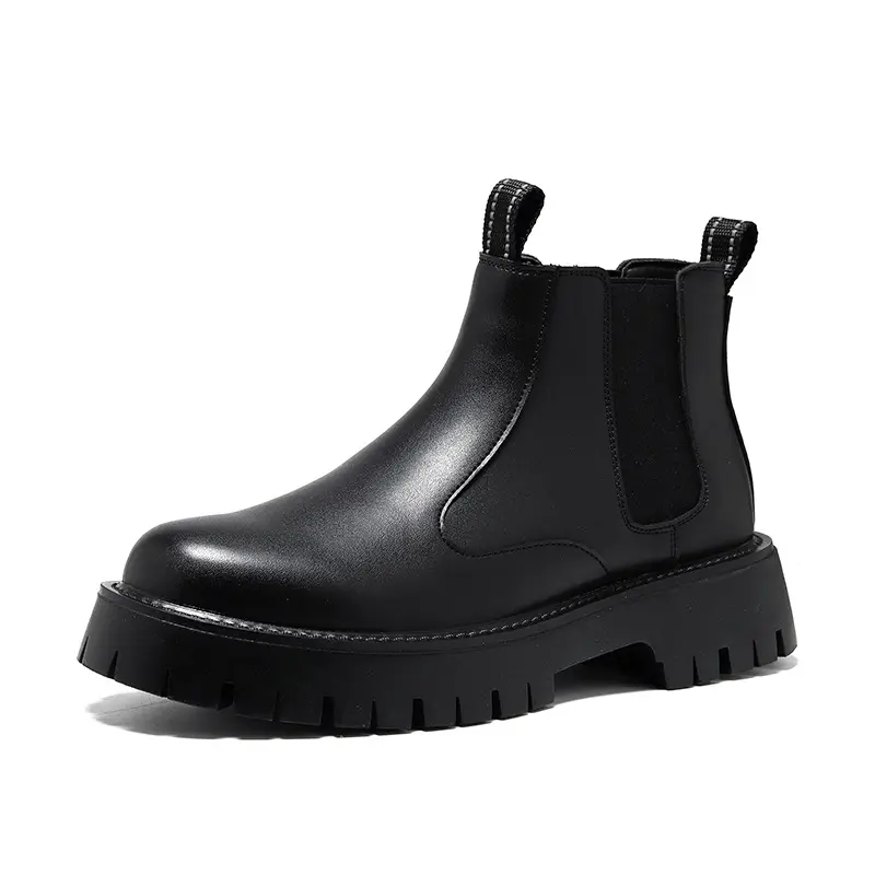 men casual chelsea boots genuine leather shoes business office dress autumn winter cowboy ankle boot trend platform botas hombre