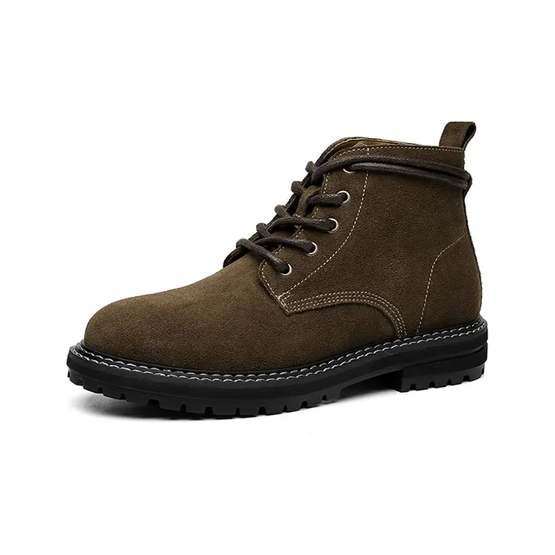 men fashion desert boots breathable cow suede leather shoes cowboy ankle boot spring autumn platform short botas hombre footwear