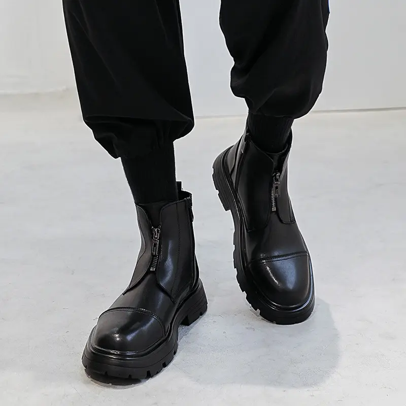 men's casual party prom dress chelsea boots designer soft leather shoes cowboy spring autumn boot handsome platform ankle botas