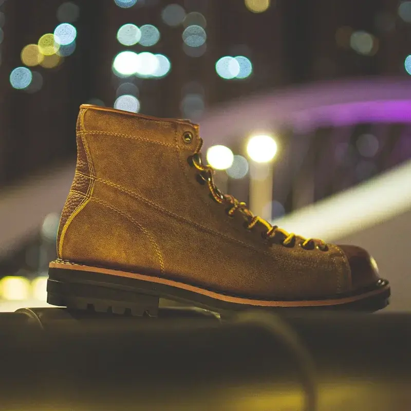 Japanese Vintage Men Casual Shoes Handmade British Cow Suede Tooling Ankle Boots Autumn Winter Platform Desert Motorcycle Boots