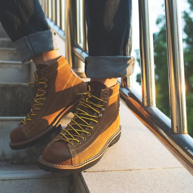 Japanese Vintage Men Casual Shoes Handmade British Cow Suede Tooling Ankle Boots Autumn Winter Platform Desert Motorcycle Boots