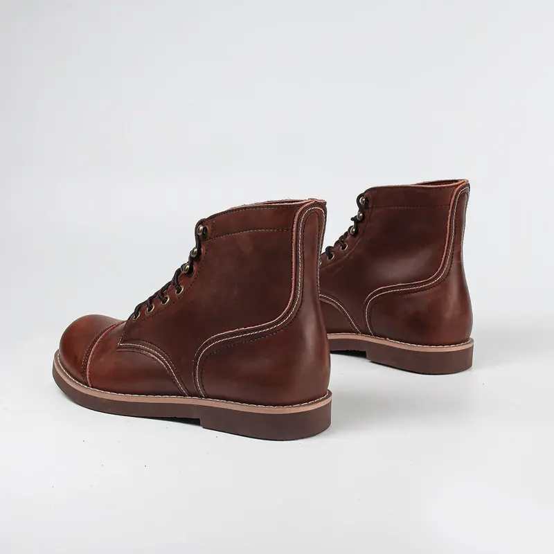 8111 Top Quality Casual Men Shoes Handmade Spring Autumn Ankle Boots Vintage Tooling Wings Cow Leather Motorcycle Boots Big Size