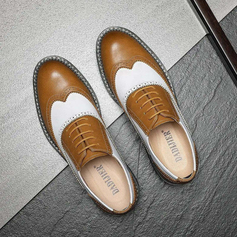 2022 Spring Autumn Fashion Trend Casual Men Shoes Business British Formal Dress Real Leather Shoe Wedding Brogue Loafers Oxfords