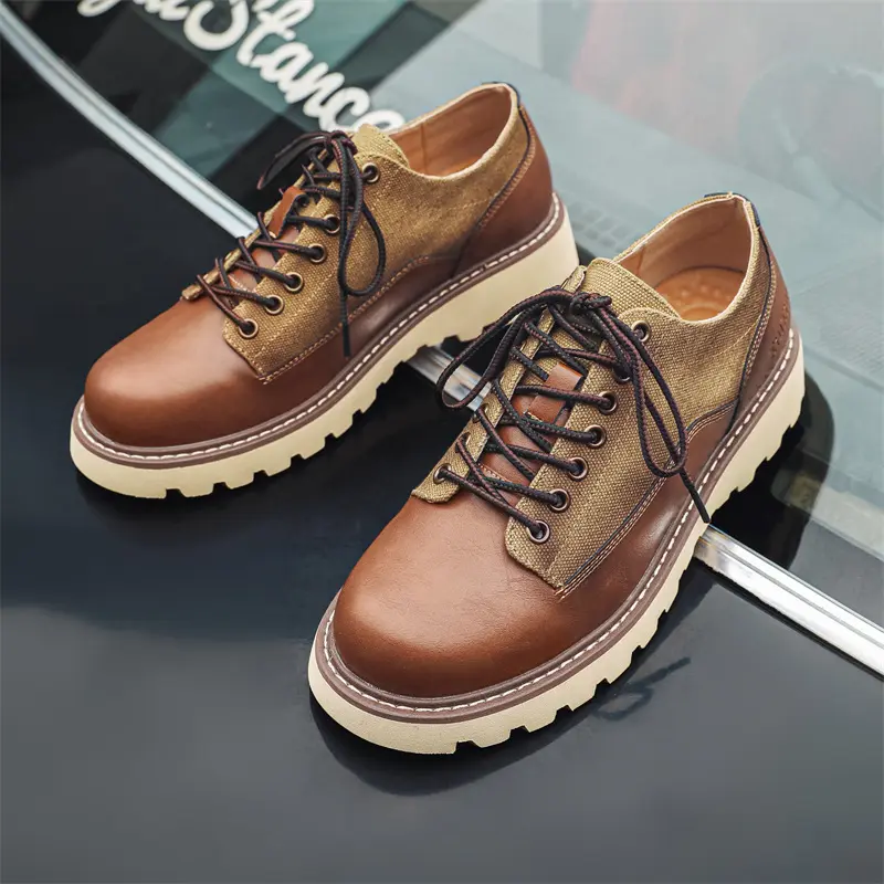 New Handmade Vintage British Men Ankle Boots Dress Leather Shoes Outdoor Tooling Work Loafers Motorcycle Boots Safety Shoes