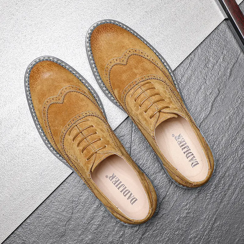 2022 Spring Autumn Fashion Trend Casual Men Shoes Business British Formal Dress Real Leather Shoe Wedding Brogue Loafers Oxfords