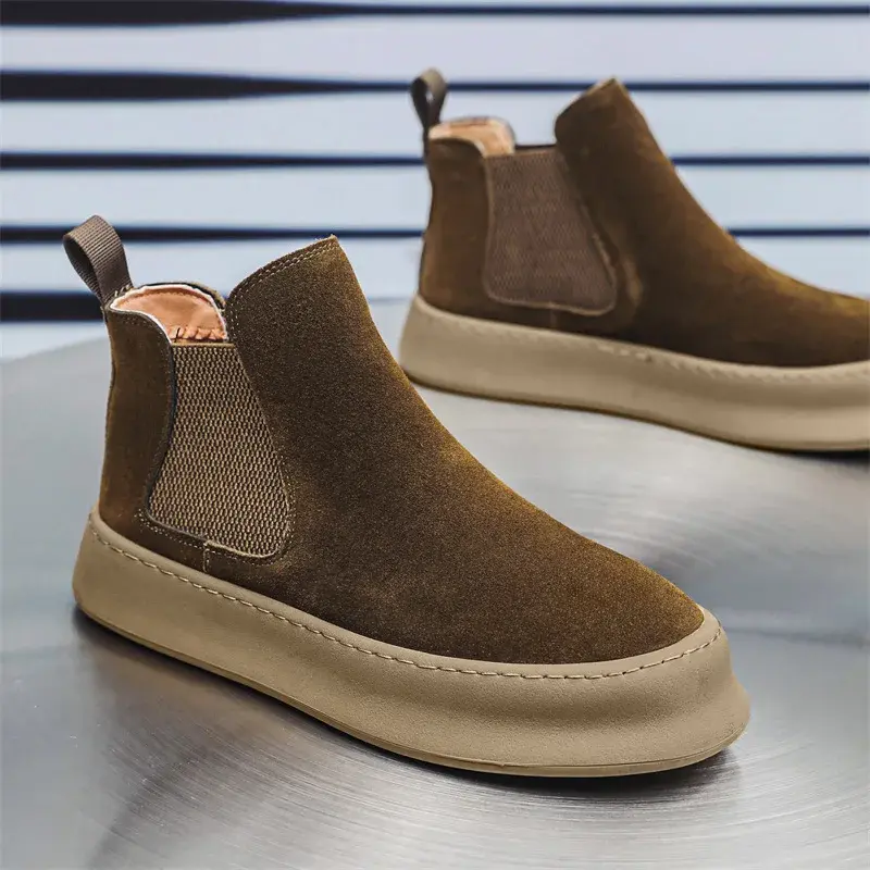 New Chelsea Boots Men's Autumn Winter British Style Vintage Ankle Boots Cow Suede Leather Shoes Handmade Quality Chelsea Boots