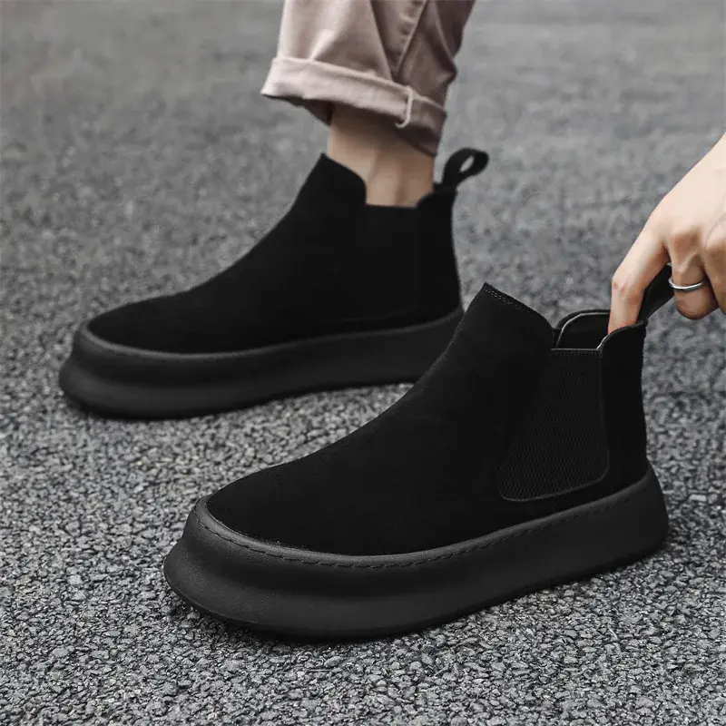 New Chelsea Boots Men's Autumn Winter British Style Vintage Ankle Boots Cow Suede Leather Shoes Handmade Quality Chelsea Boots
