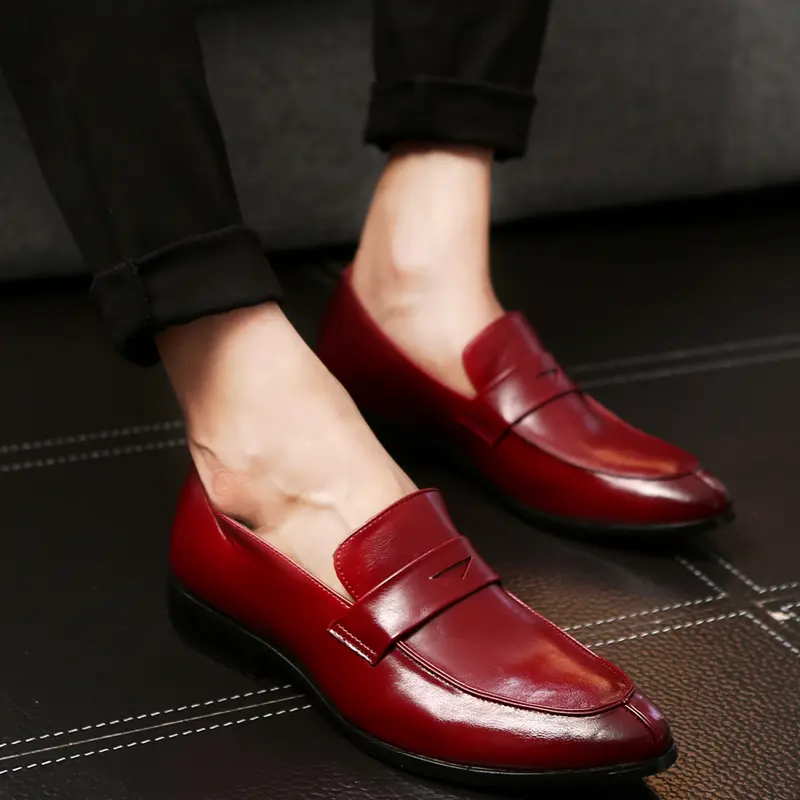 Yomior Bespoke Fashion Men Leather Shoes Handmade Men's Dress Brogue Shoe Classic Loafers Footwear Business Party Office Wedding