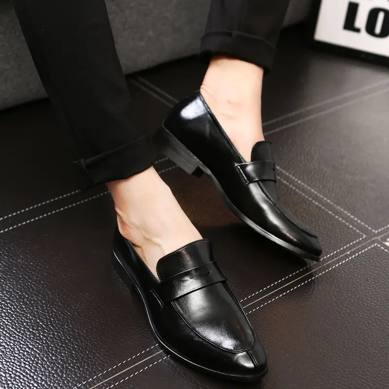 Yomior Bespoke Fashion Men Leather Shoes Handmade Men's Dress Brogue Shoe Classic Loafers Footwear Business Party Office Wedding