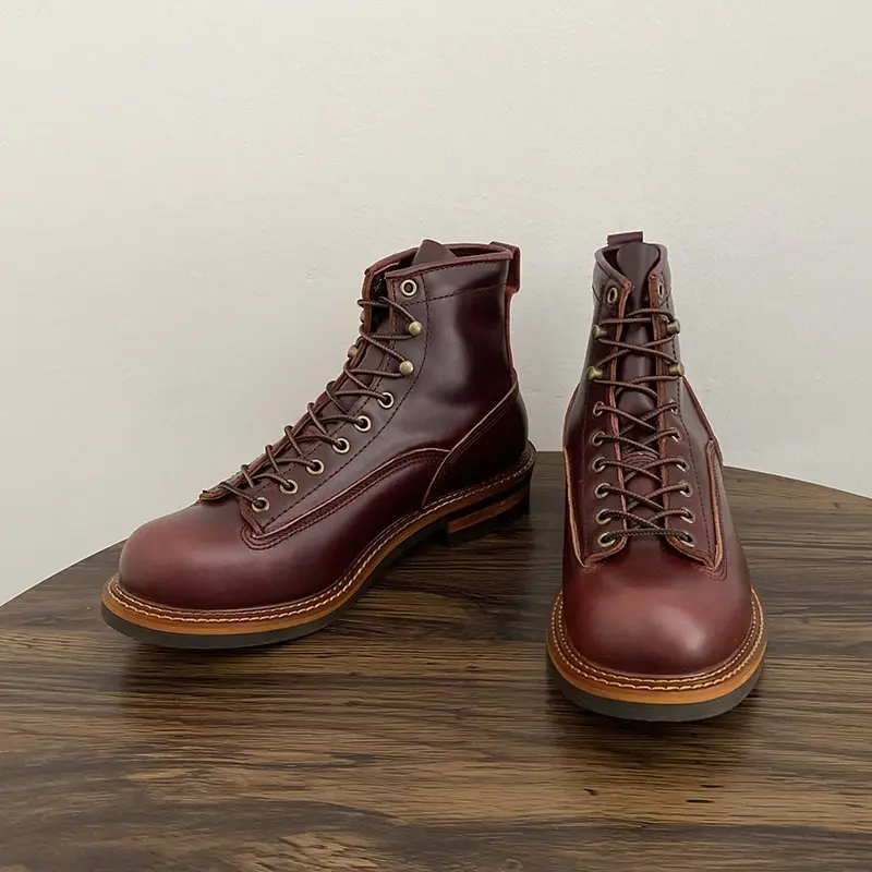 Vintage Handmade Boots Men Casual Cow Leather Shoes Top Quality Dress Ankle Boots British Tooling Work Desert Motorcycle Boots