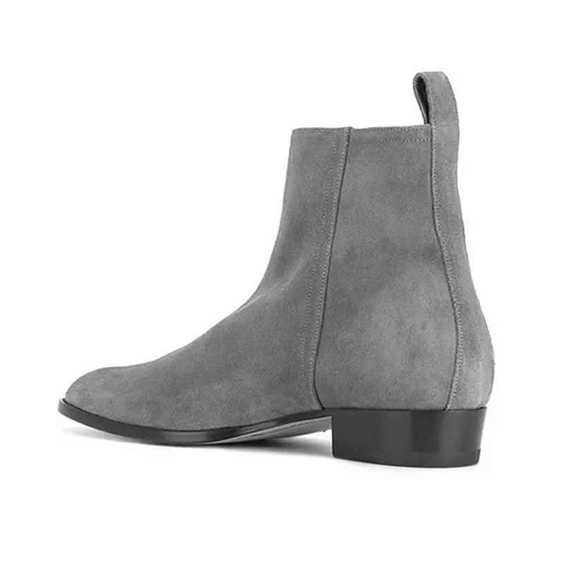 New High Quality British Men Casual Shoes Spring Winter Fashion Lace-up Dress Ankle Boots Pointed Toe Real Leather Chelsea Boots