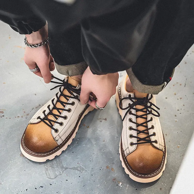 Luxury Brand Spring Men Casual Shoes Cow Suede Quality Outdoor Loafers British Breathable Height Increasing Tooling Ankle Boots