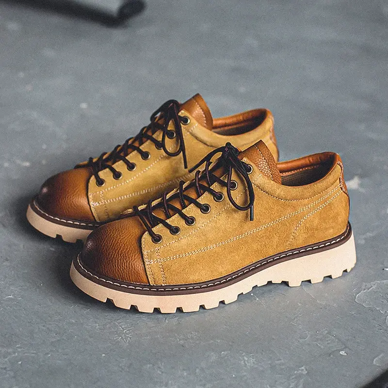 Luxury Brand Spring Men Casual Shoes Cow Suede Quality Outdoor Loafers British Breathable Height Increasing Tooling Ankle Boots