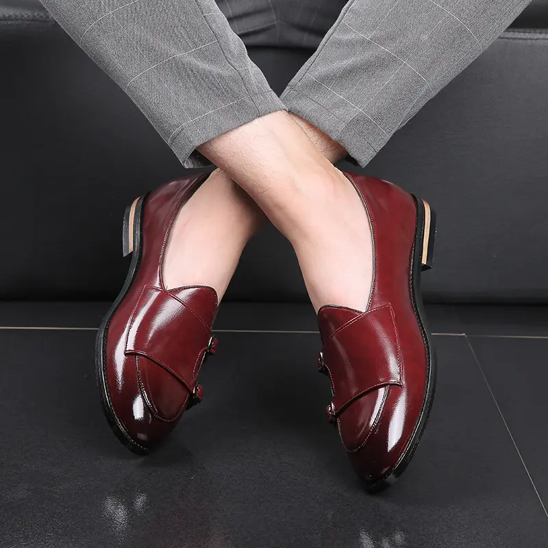 Yomior Classic Business Flat Shoes Men Designer Formal Dress Leather Shoes Men's Loafers Christmas Party Wedding Shoes Big Size