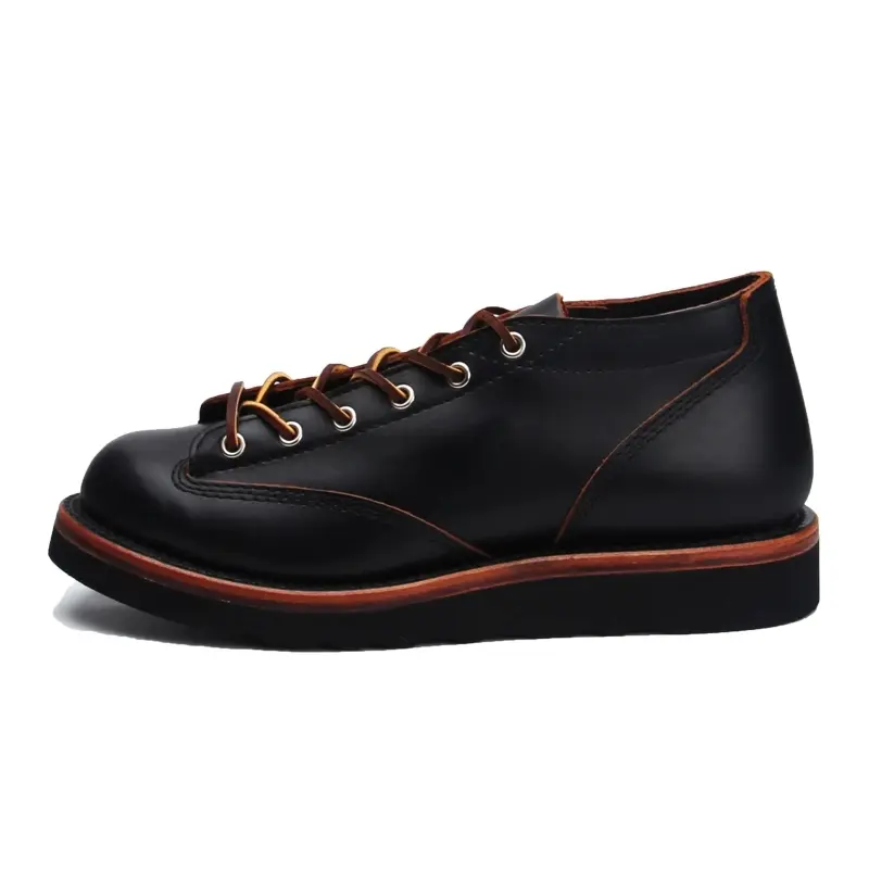 Vintage Handmade Goodyear-Welted Men Shoes Tooling Round Toe Ankle Boots British Black Platform Motorcycle Boots Genuine Leather