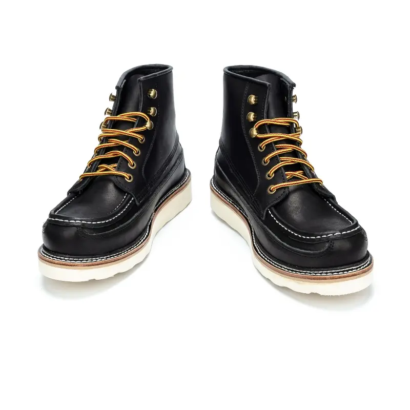 Vintage British Handmade Men Cow Leather Shoes Top Quality Goodyear Ankle Boots Designer Outdoor Autumn Winter Motorcycle Boots