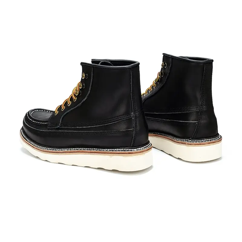 Vintage British Handmade Men Cow Leather Shoes Top Quality Goodyear Ankle Boots Designer Outdoor Autumn Winter Motorcycle Boots