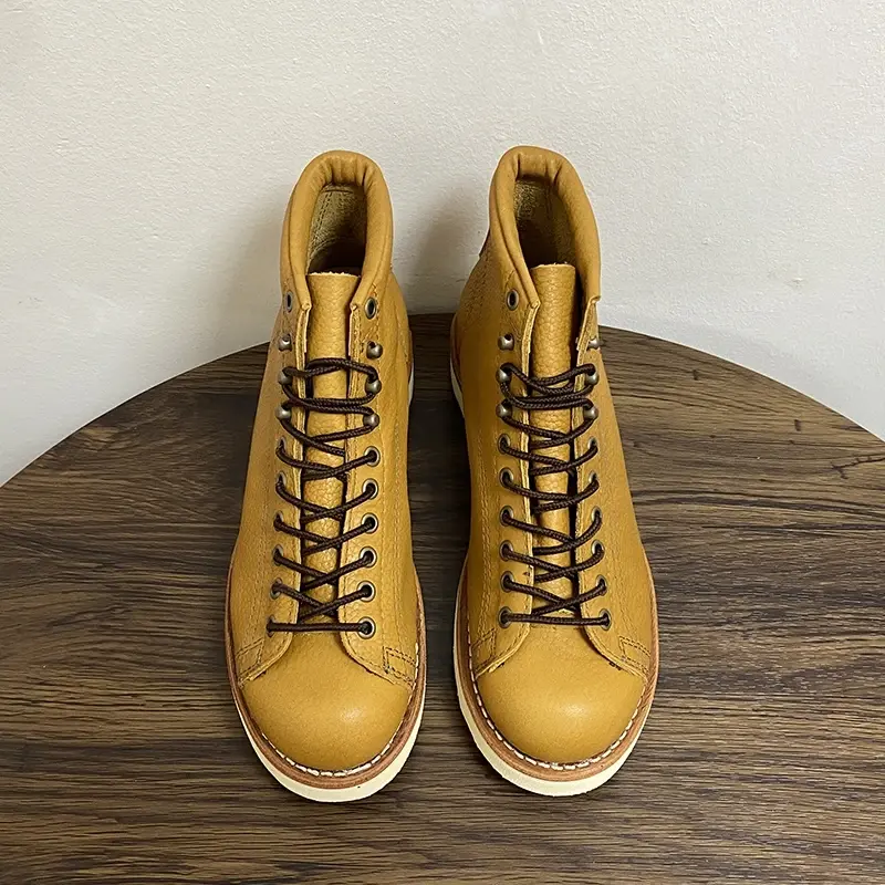 New Goodyear Men Cow Leather Shoes Vintage British Autumn Winter Ankle Boots Outdoor Work Big Size Desert Motorcycle Boots