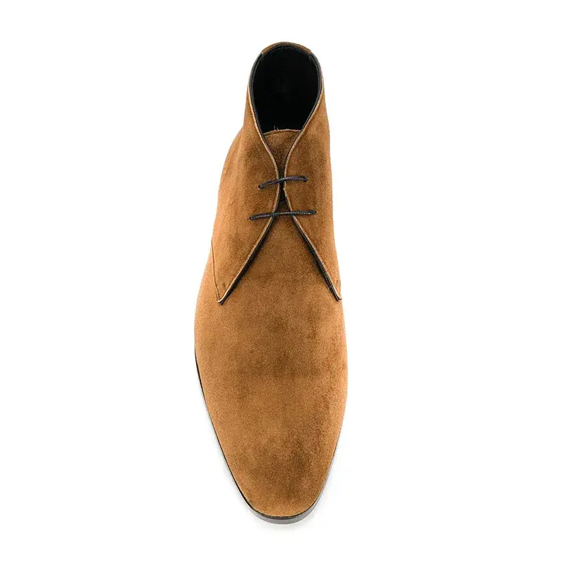 New Luxury Cow Suede Leather Pointed Toe Men Shoes British Man Ankle Boots Vintage Dress Wedding Chelsea Boots Fashion Autumn