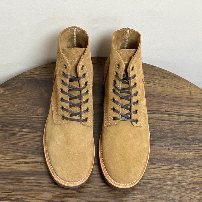 New Handmade Goodyear Cow Leather Men Ankle Boots Autumn Winter Business Dress Wedding Tooling Shoes Motorcycle Boots British