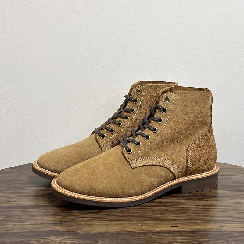 New Handmade Goodyear Cow Leather Men Ankle Boots Autumn Winter Business Dress Wedding Tooling Shoes Motorcycle Boots British