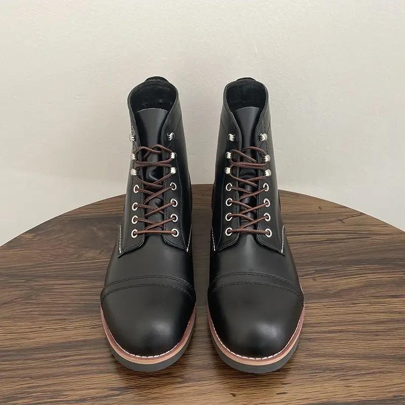 Handmade Vintage British Men Casual Shoes Wings Ankle Boots Spring Tooling Cow Leather Motorcycle Boot Cowboy Autumn Winter