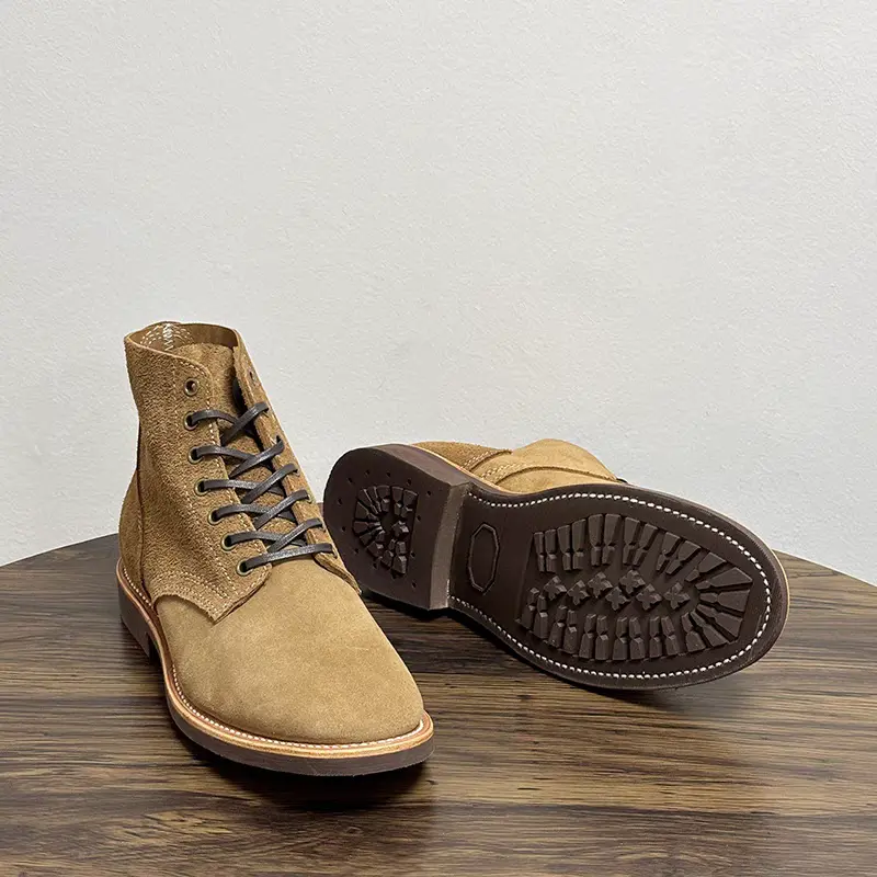 New Handmade Goodyear Cow Leather Men Ankle Boots Autumn Winter Business Dress Wedding Tooling Shoes Motorcycle Boots British