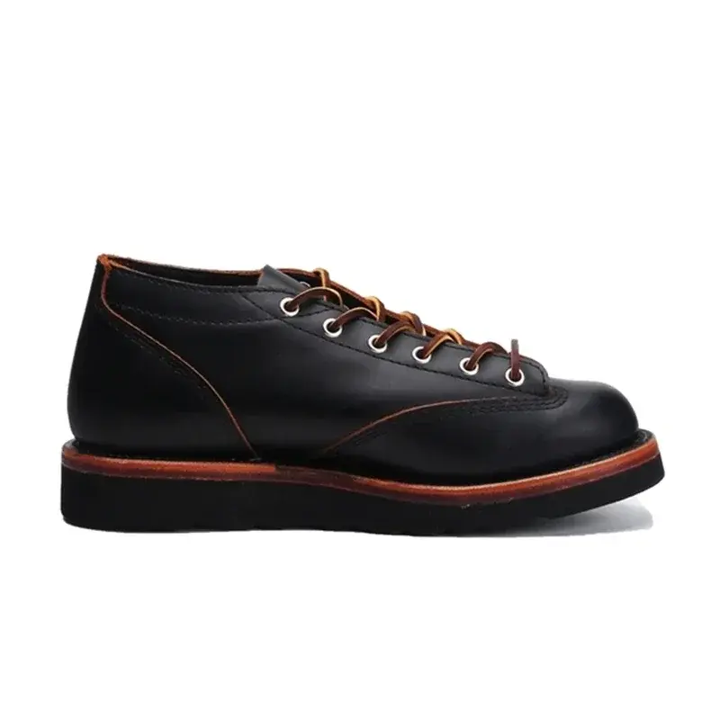 Handmade Goodyear-Welted High Quality Casual Men Shoes Cow Leather Ankle Boots Tooling Ankle Motorcycle Boots Vintage British